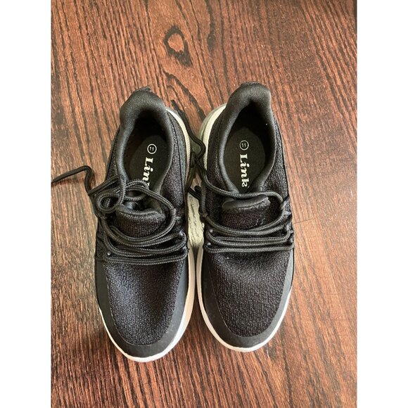 Link Kid's Athletic Walking Sneakers, Black/White, Size Kids 11 - Picture 4 of 5